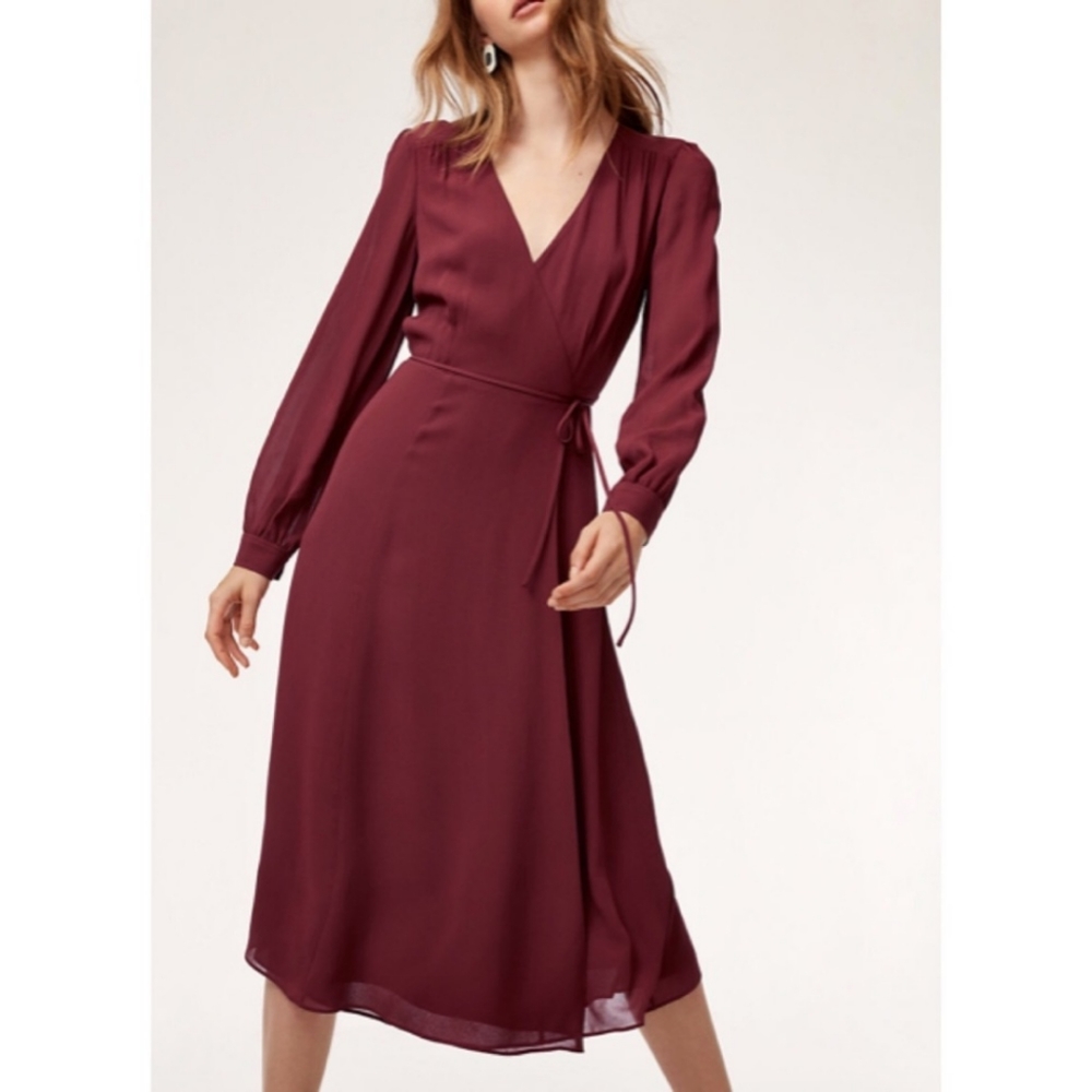 Aritzia Burgundy Midi Dress